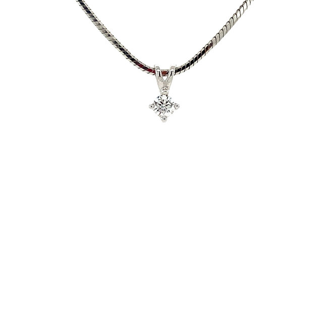 White gold solitaire pendant with diamond 14 crt* new