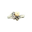 Witgouden ring met parel en diamant 14 karaat