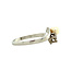 Witgouden ring met parel en diamant 14 krt