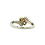 Witgouden ring met parel en diamant 14 karaat