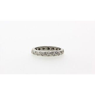 Witgouden alliance ring met diamant 14 krt