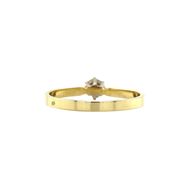 Gouden solitair ring met diamant 14 krt* nieuw