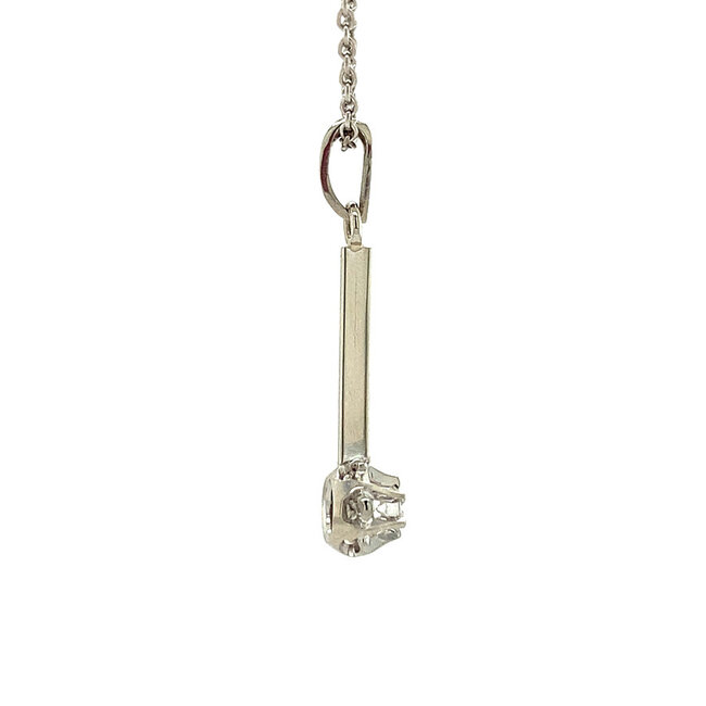 White gold pendant with diamond 14 kt