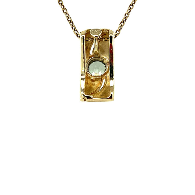 Gold pendant with aquamarine 14 kt