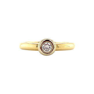 Goldener Solitärring mit Diamant 18 kt* neu