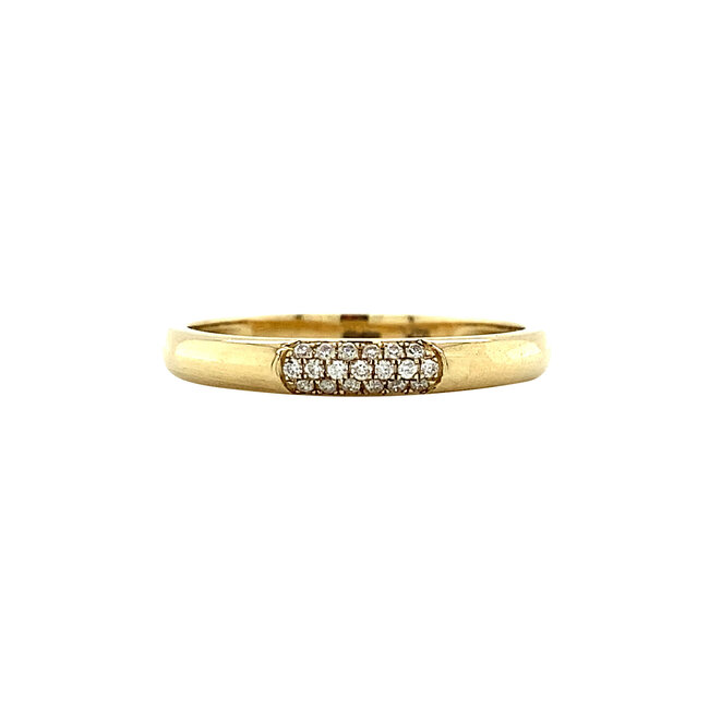 Gold ring with pave 14 crt* new