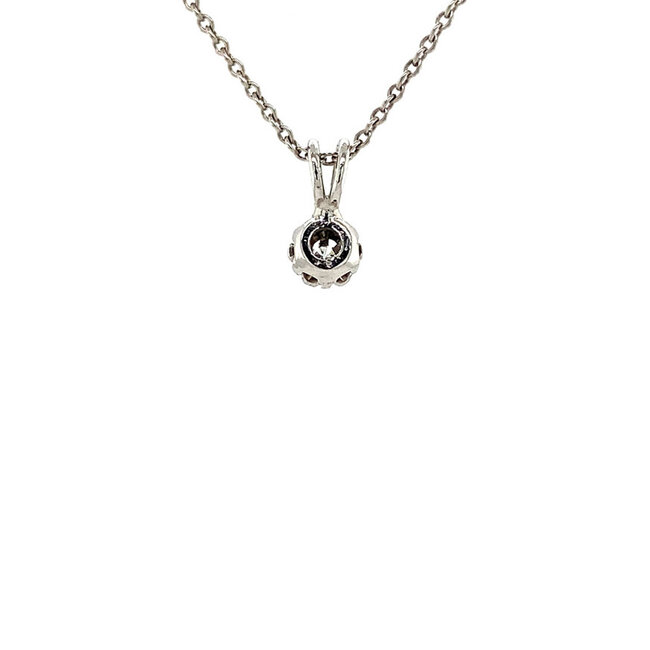 White gold solitaire pendant with diamond 14 kt