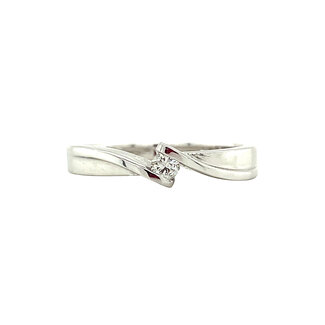 White gold ring with diamond 14 kt* new
