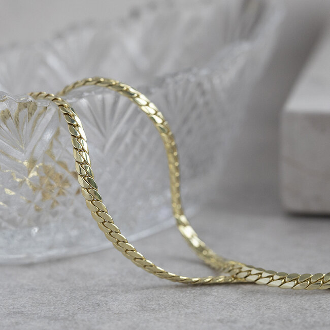 Gold gourmet necklace 45 cm 14 kt