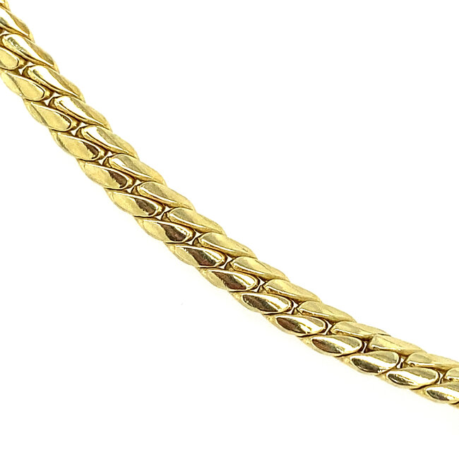 Gouden gourmet collier 45 cm 14 krt