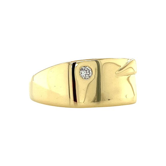 Goldener Herrenring mit Diamant 18 kt