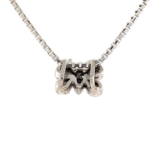 Witgouden hanger vlinder met diamant 18 krt