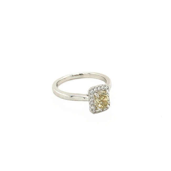 Witgouden ring met 1.11ct. diamant 14 krt *nieuw