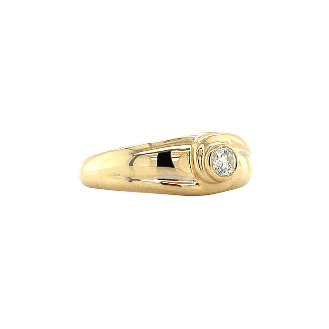 Gold ring with diamond 18 kt