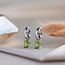 Witgouden oorhangers met peridoot en diamant 14 krt