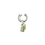 Witgouden oorhangers met peridoot en diamant 14 krt