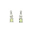 Witgouden oorhangers met peridoot en diamant 14 krt