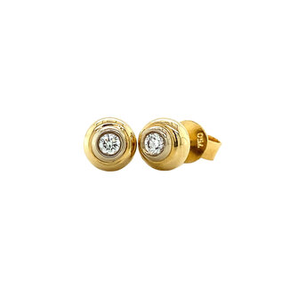 Gold stud earrings with diamond 18 crt