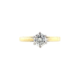 Gold solitaire ring with diamond 0.51ct. 14 kt* new