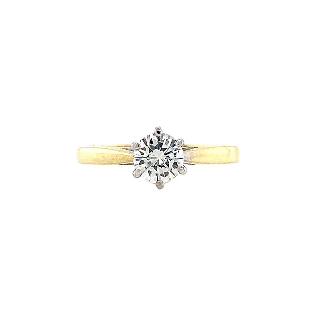 Gouden solitair ring met diamant 0.51ct. 14 krt* nieuw
