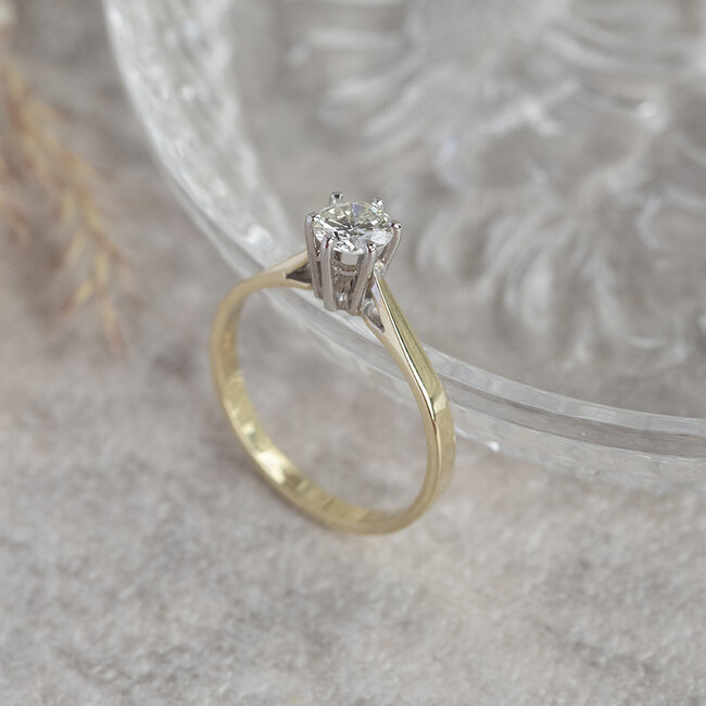 Gouden solitair ring met diamant 0.51ct. 14 krt* nieuw