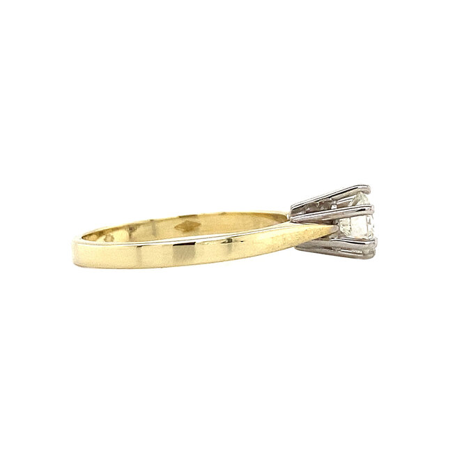 Gold solitaire ring with diamond 0.51ct. 14 kt* nieuw