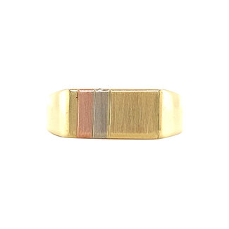 Tricolor Goldsiegelring 14 kt