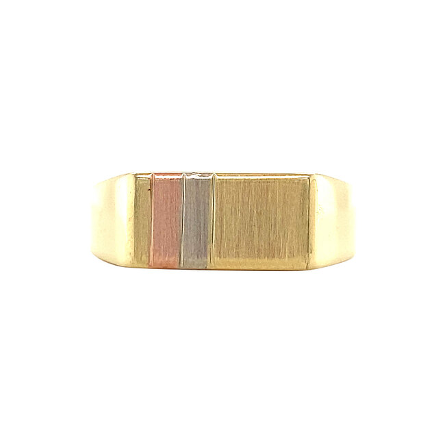 Tricolor Goldsiegelring 14 kt