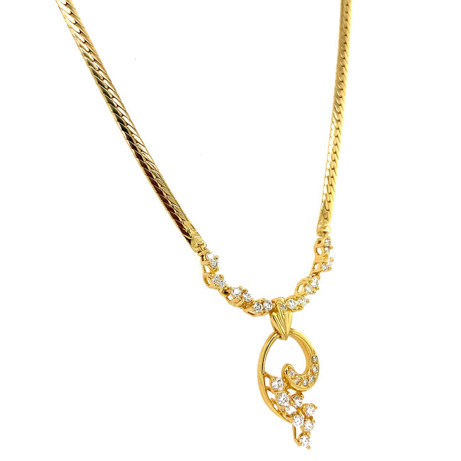 Goldener Choker mit Diamant 18 kt