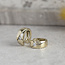 Gold folding hoop earrings with zirconia 14 crt