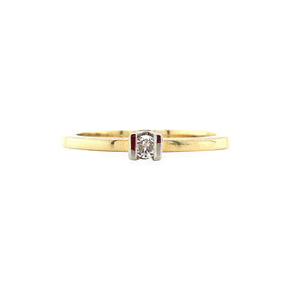 Gold solitaire ring with diamond 14 kt* new