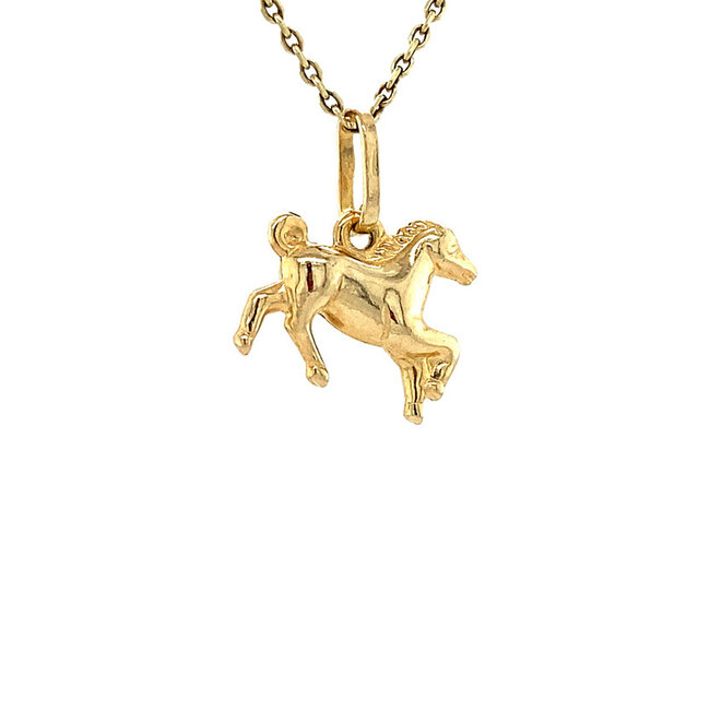 Gold horse pendant 14 kt