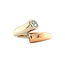 Bicolour gold ring with 14 kt diamond