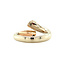 Bicolour gold ring with 14 kt diamond