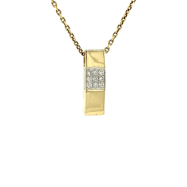Gouden hanger met diamant 14 krt