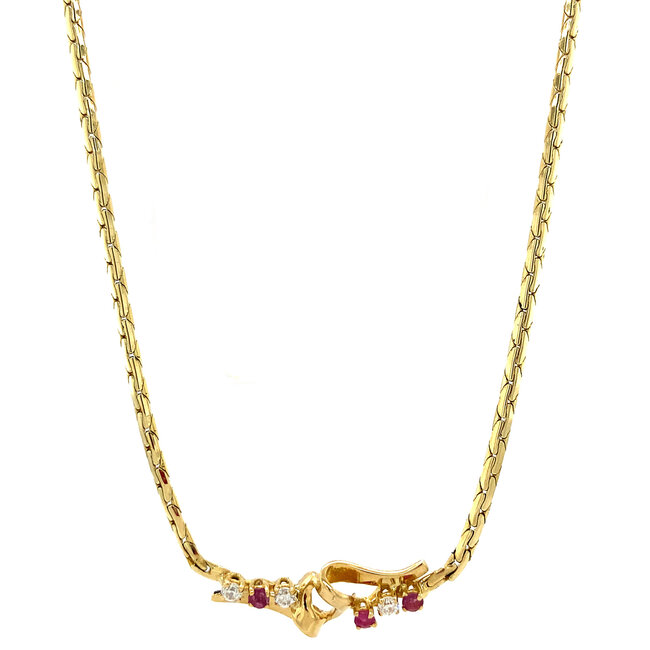 Goldener Choker mit Zirkonia 18 kt