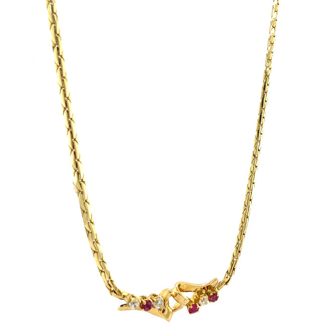 Gouden choker met zirkonia 18 krt