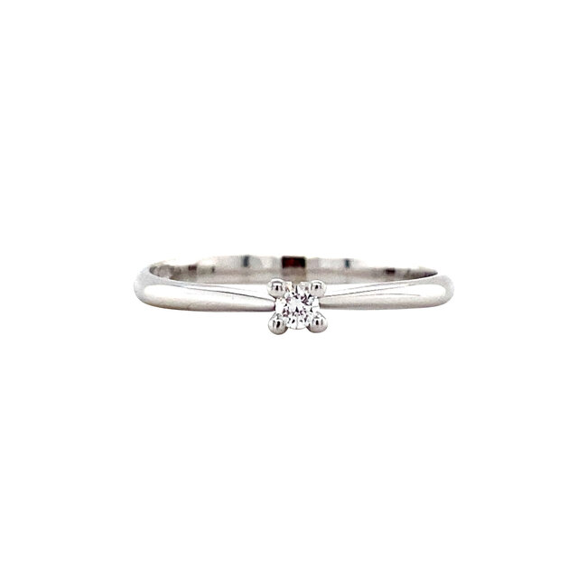White gold solitaire ring with 14 carat diamond* new