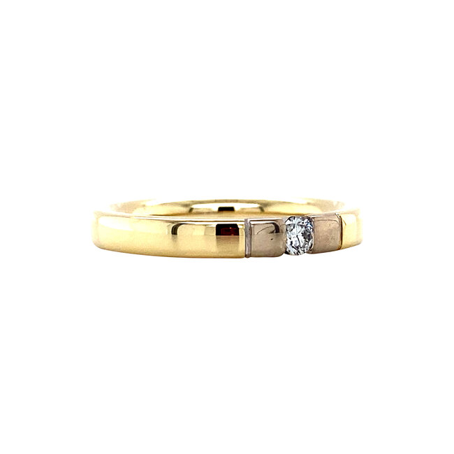 Gouden ring met diamant 14 karaat
