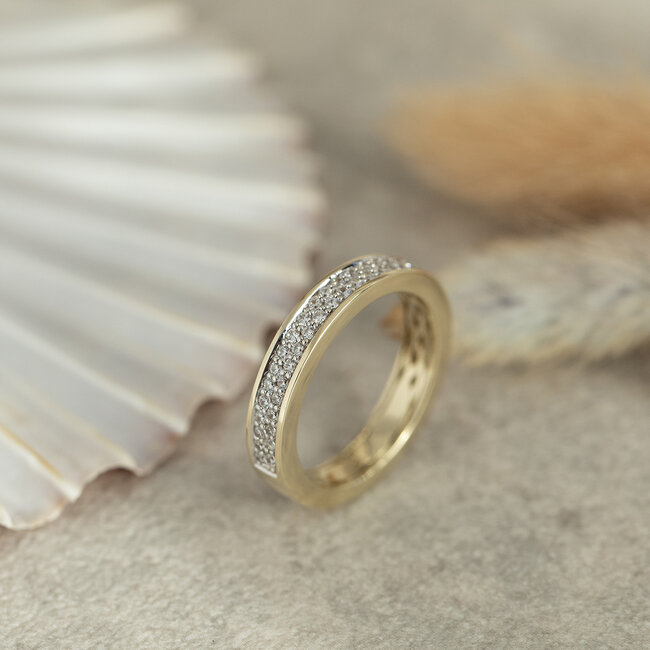 Gouden ring met zirkonia van Blush 14 karaat