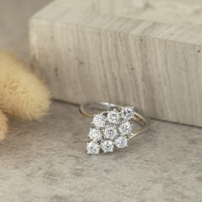 Witgouden markies ring met zirkonia 14 karaat* nieuw