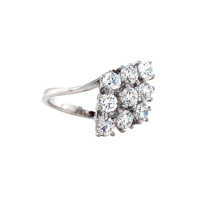 Witgouden markies ring met zirkonia 14 karaat* nieuw