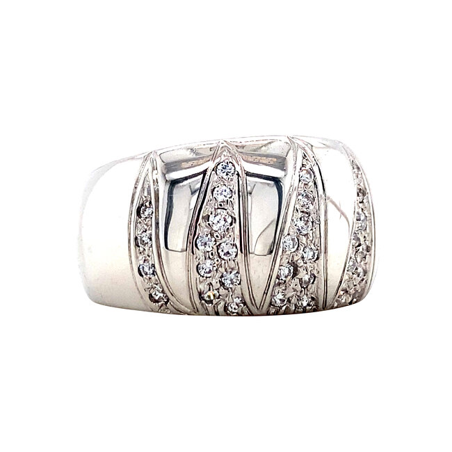 Witgouden ring met zirkonia 18 karaat