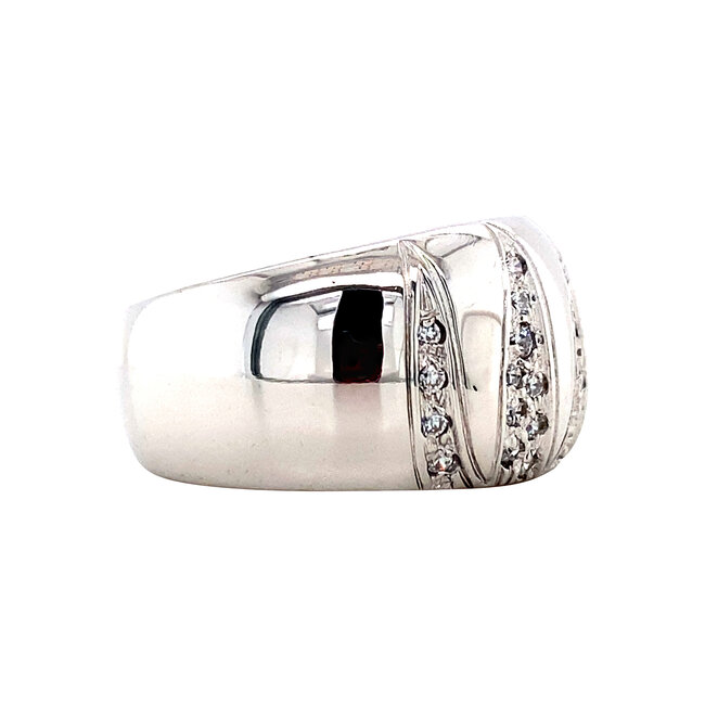 Witgouden ring met zirkonia 18 karaat