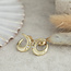 Gold stud earrings with diamond 14 kt