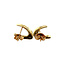 Gold stud earrings with diamond 14 kt