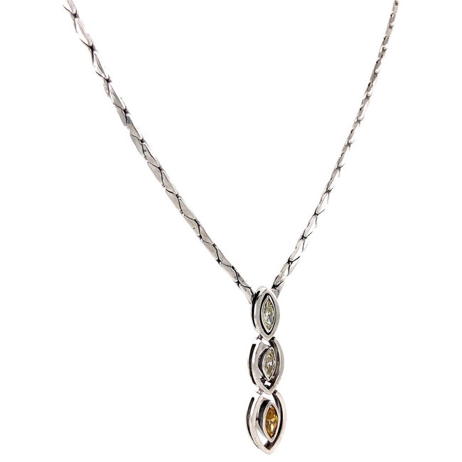 Weißgoldener Choker mit Diamant 46 cm 14 kt