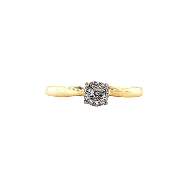 Gouden rozet ring met diamant 14 krt