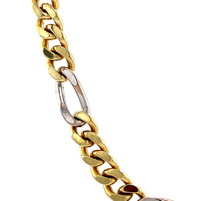 Goldene Figaro-Kette bicolor 50,5 cm 14 Karat