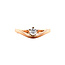 Rose gold solitaire ring with diamond 14 kt